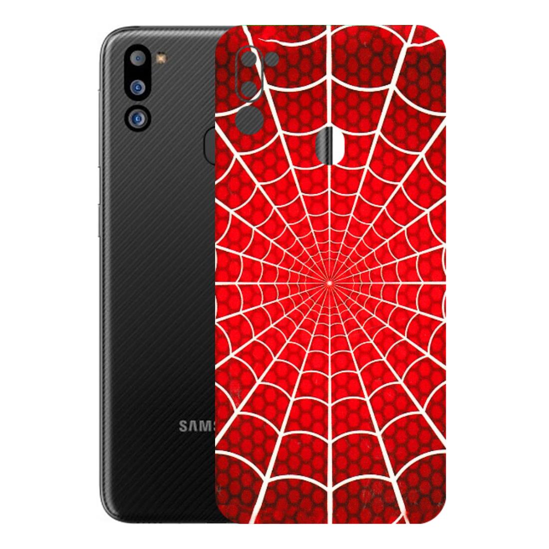 Samsung M/F/Note/Flip and C Phone Skins (All Models) - Classic Spidey Web - 3D Embossed Finish (L-115) Samsung Galaxy M21 2021