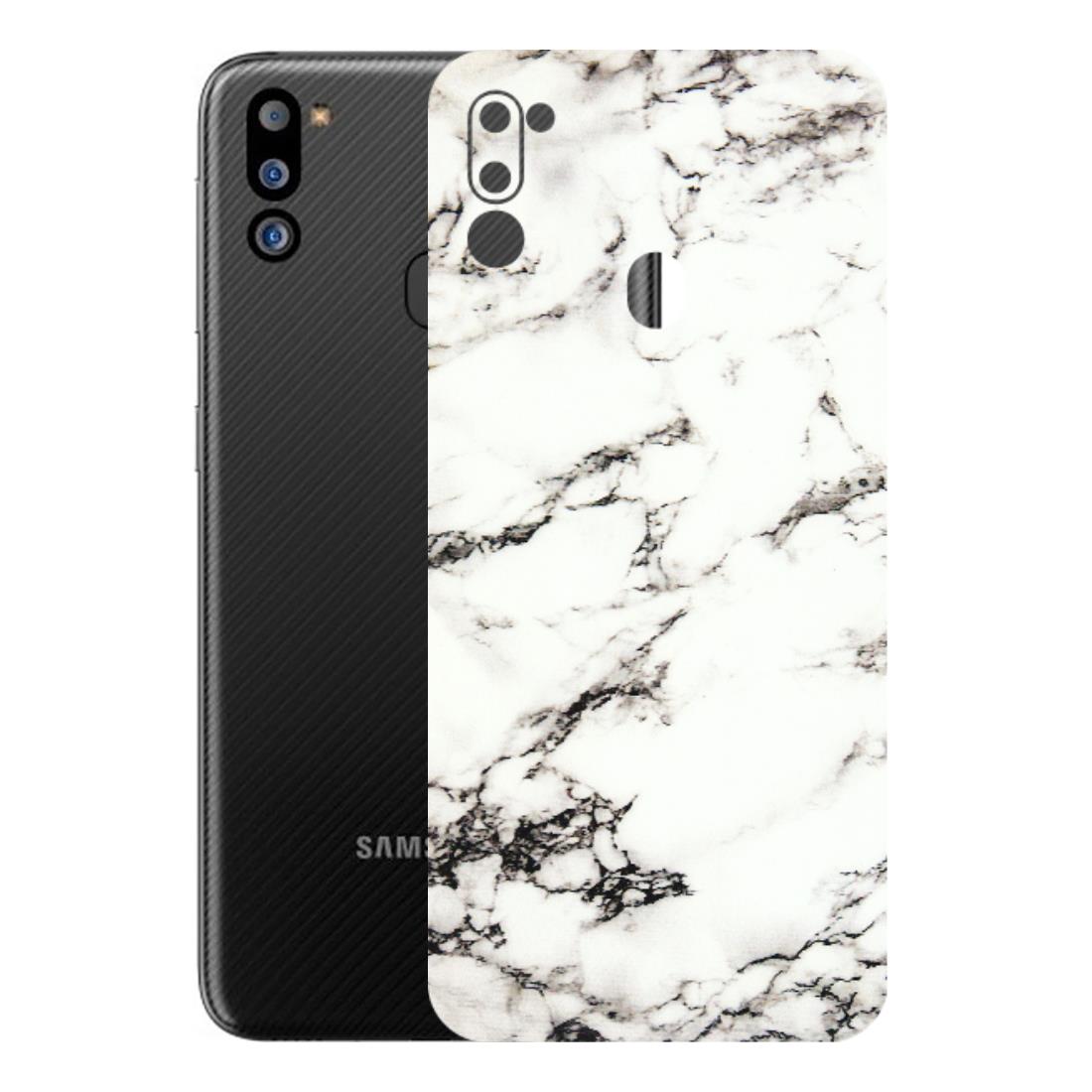 Samsung M/F/Note/Flip and C Phone Skins (All Models) - Black and White Marble Texture - 3D Embossed Finish (L-124) Samsung Galaxy M21 2021