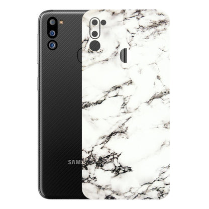 Samsung M/F/Note/Flip and C Phone Skins (All Models) - Black and White Marble Texture - 3D Embossed Finish (L-124) Samsung Galaxy M21 2021