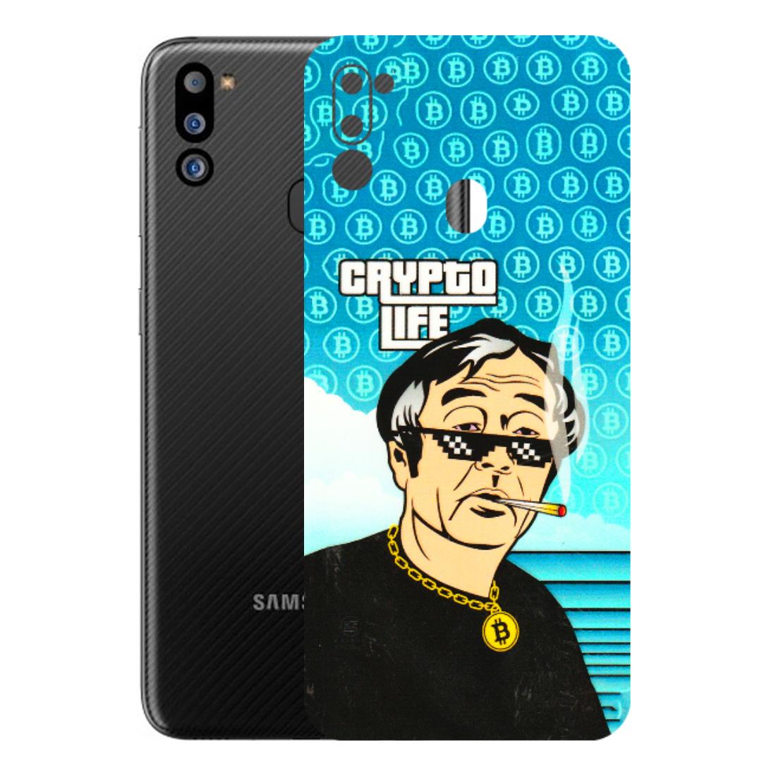 Samsung M/F/Note/Flip and C Phone Skins (All Models) - Crypto Thug Life - 3D Embossed Finish (L-179) Samsung Galaxy M21 2021
