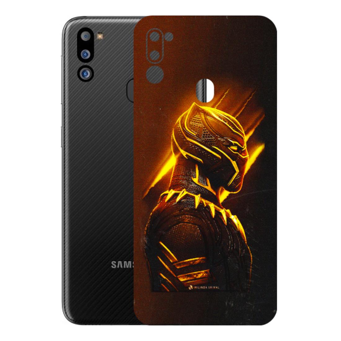 Samsung M/F/Note/Flip and C Phone Skins (All Models) - Gold Black Panther - 3D Embossed Finish (L-181) Samsung Galaxy M21 2021
