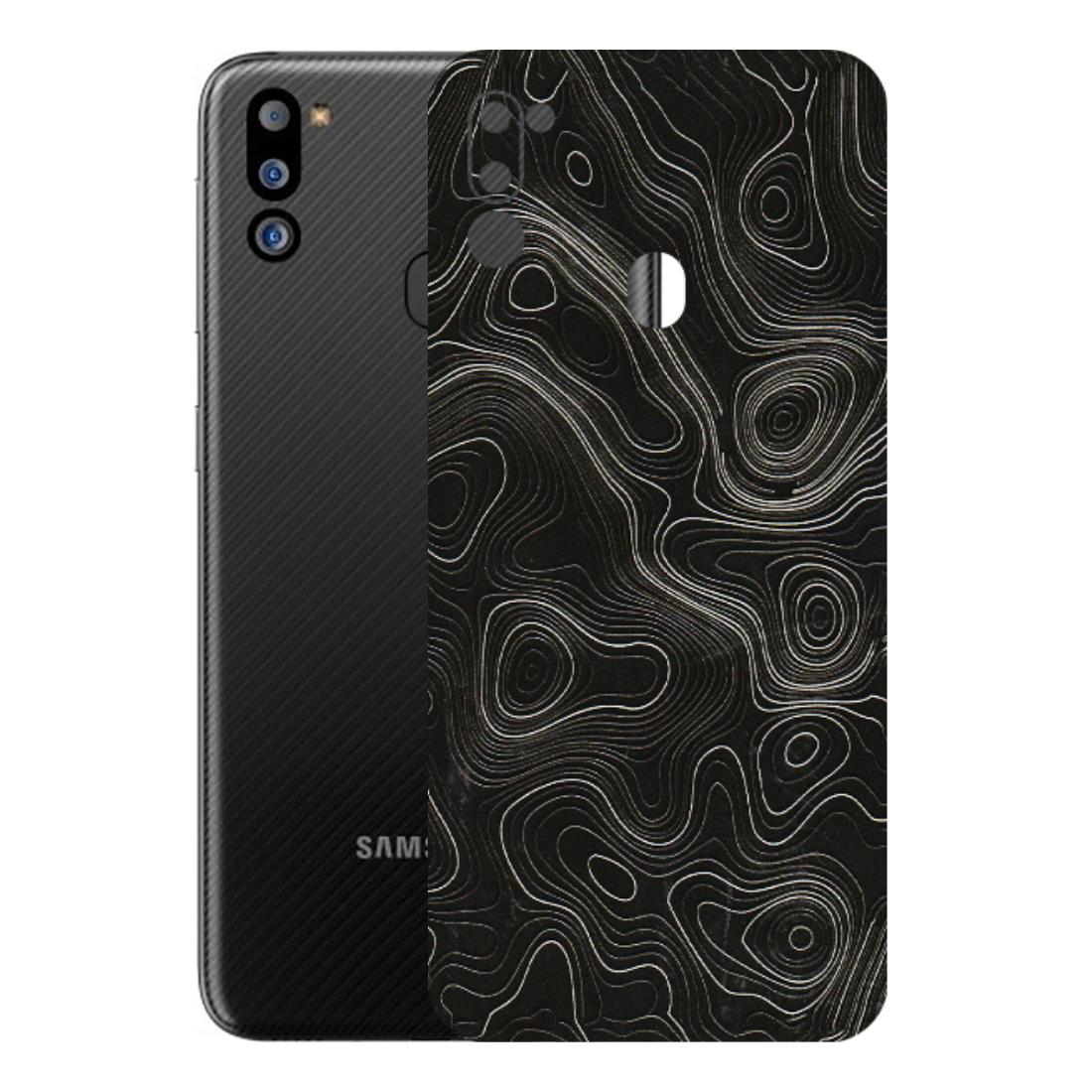 Samsung M/F/Note/Flip and C Phone Skins (All Models) - Black Swirl - 3D Embossed Finish (L-196) Samsung Galaxy M21 2021