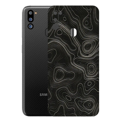 Samsung M/F/Note/Flip and C Phone Skins (All Models) - Black Swirl - 3D Embossed Finish (L-196) Samsung Galaxy M21 2021