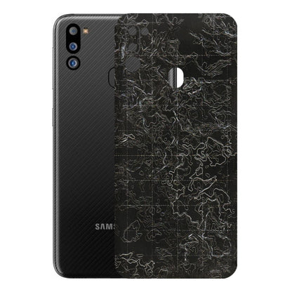 Samsung M/F/Note/Flip and C Phone Skins (All Models) - Black map Texture - 3D Embossed Finish (L-201) Samsung Galaxy M21 2021