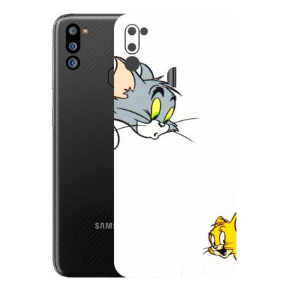 Samsung M/F/Note/Flip and C Phone Skins (All Models) - Cute Tom And Jerry - 3D Embossed Finish (L-220) Samsung Galaxy M21 2021