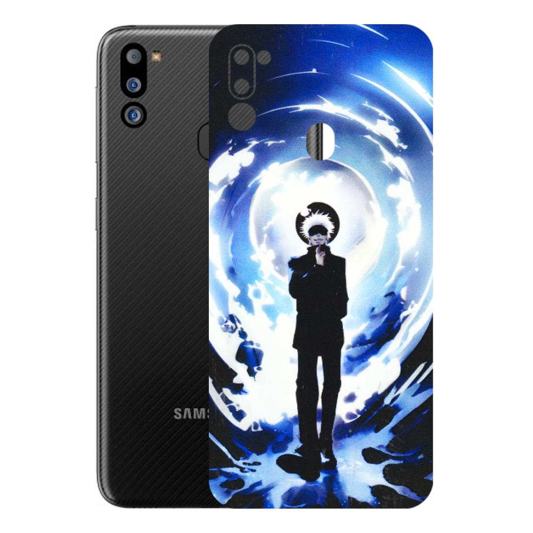 Samsung M/F/Note/Flip and C Phone Skins (All Models) - Satoru Gojo Dark Blue - 3D Embossed Finish (L-235) Samsung Galaxy M21 2021
