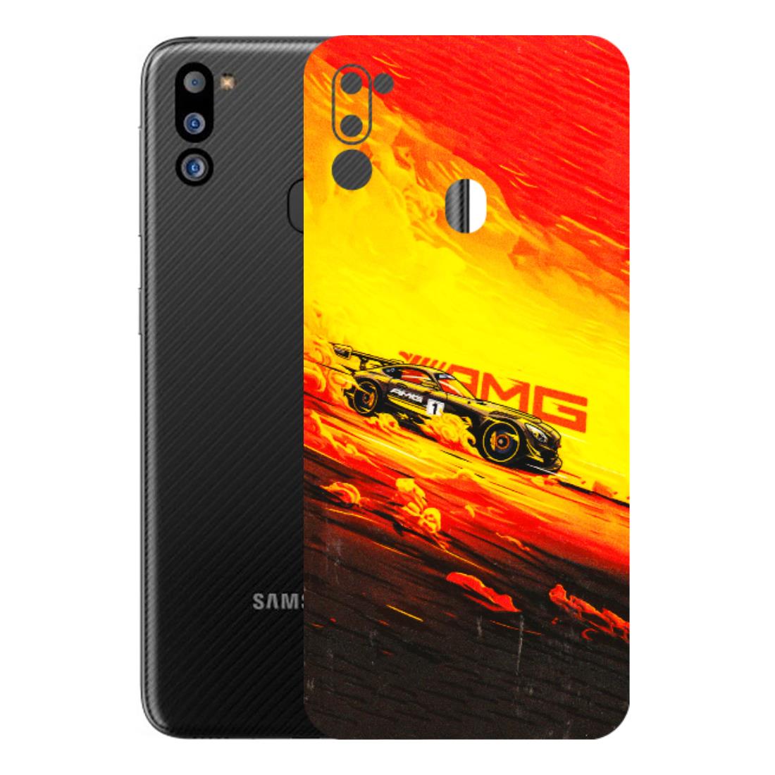 Samsung M/F/Note/Flip and C Phone Skins (All Models) - AMG Car Speed Cover - 3D Embossed Finish (L-256) Samsung Galaxy M21 2021