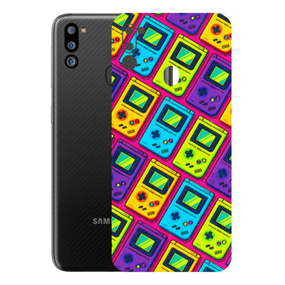 Samsung M/F/Note/Flip and C Phone Skins (All Models) - Gameboy Colourful - 3D Embossed Finish (L-266) Samsung Galaxy M21 2021