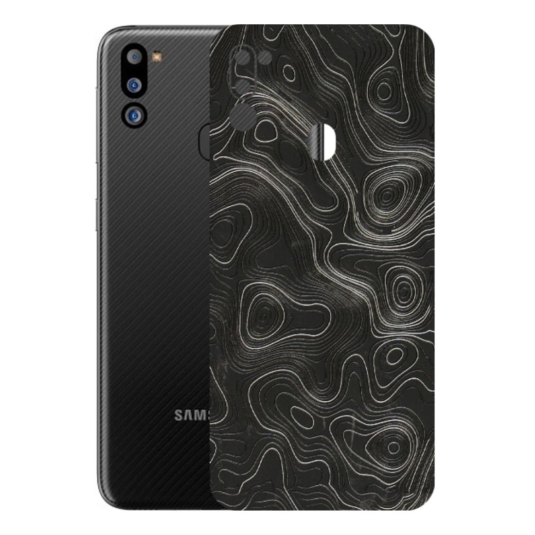 Samsung M/F/Note/Flip and C Phone Skins (All Models) - Abstract White Line Map - 3D Embossed Finish (L-269) Samsung Galaxy M21 2021