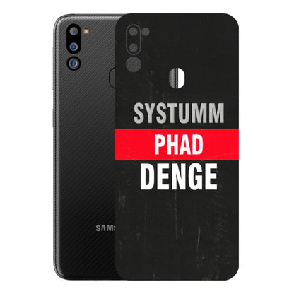 Samsung M/F/Note/Flip and C Phone Skins (All Models) - Systumm Phad Denge - 3D Embossed Finish (L-278) Samsung Galaxy M21 2021