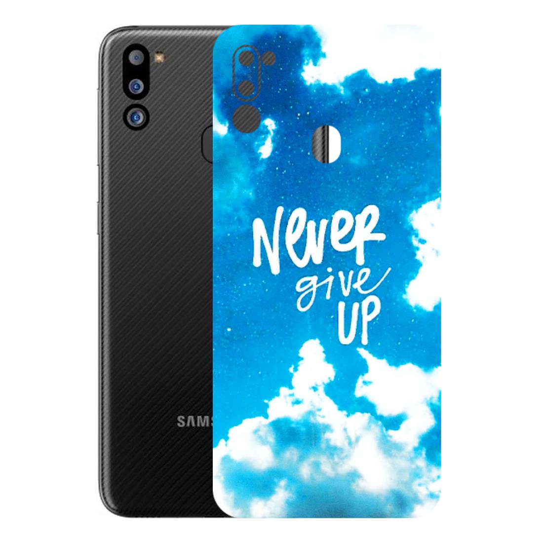 Samsung M/F/Note/Flip and C Phone Skins (All Models) - Never Give Up - 3D Embossed Finish (L-279) Samsung Galaxy M21 2021