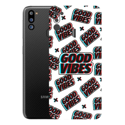 Samsung M/F/Note/Flip and C Phone Skins (All Models) - Good Vibes - 3D Embossed Finish (L-282) Samsung Galaxy M21 2021