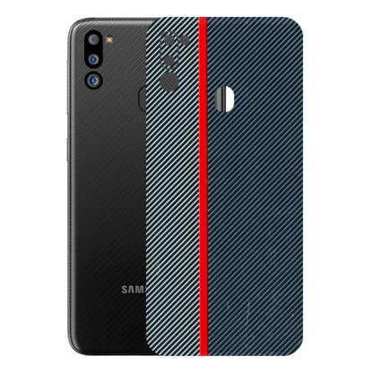 Samsung M/F/Note/Flip and C Phone Skins (All Models) - Blue Sober Lines - 3D Embossed Finish (L-305) Samsung Galaxy M21 2021