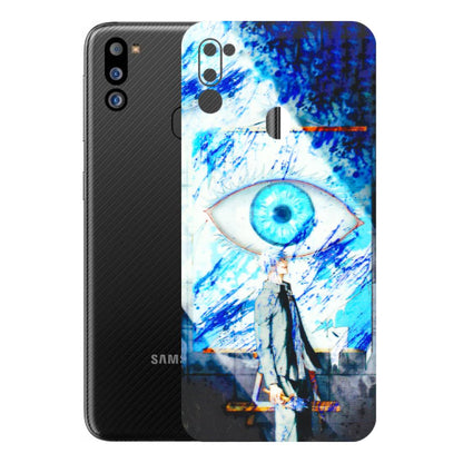 Samsung M/F/Note/Flip and C Phone Skins (All Models) - Anime Sea Blue Eye - 3D Embossed Finish (L-318) Samsung Galaxy M21 2021