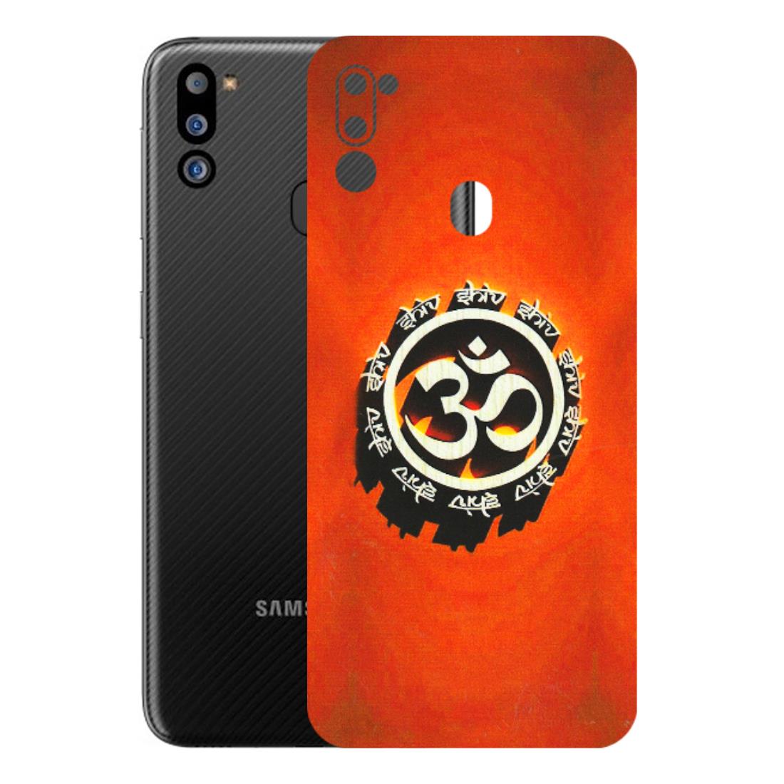 Samsung M/F/Note/Flip and C Phone Skins (All Models) - Aum Shiv Orange - 3D Embossed Finish (L-32) Samsung Galaxy M21 2021