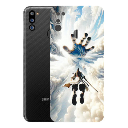 Samsung M/F/Note/Flip and C Phone Skins (All Models) - Big Hand With Monkey King - 3D Embossed Finish (L-323) Samsung Galaxy M21 2021