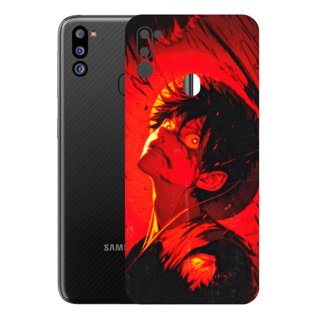 Samsung M/F/Note/Flip and C Phone Skins (All Models) - D.Luffy Power Up One Piece Anime - 3D Embossed Finish (L-326) Samsung Galaxy M21 2021