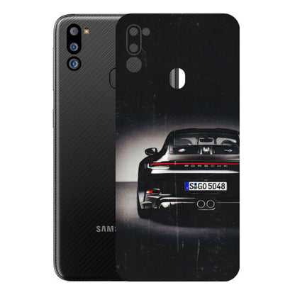 Samsung M/F/Note/Flip and C Phone Skins (All Models) - New Black Porsche GT3 - 3D Embossed Finish (L-327) Samsung Galaxy M21 2021