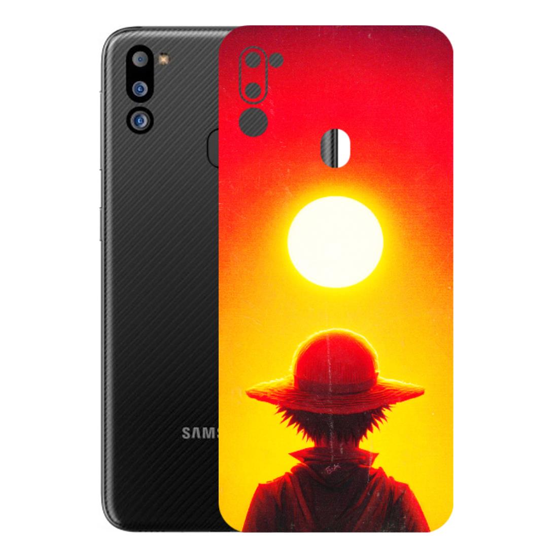 Samsung M/F/Note/Flip and C Phone Skins (All Models) - Cool Sunset With Monkey D.Luffy Anime - 3D Embossed Finish (L-329) Samsung Galaxy M21 2021