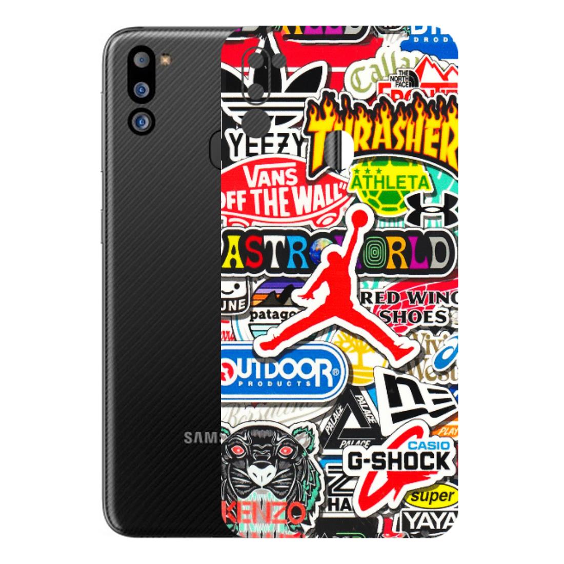 Samsung M/F/Note/Flip and C Phone Skins (All Models) - Multi Brands Sticker Graffiti - 3D Embossed Finish (L-37) Samsung Galaxy M21 2021