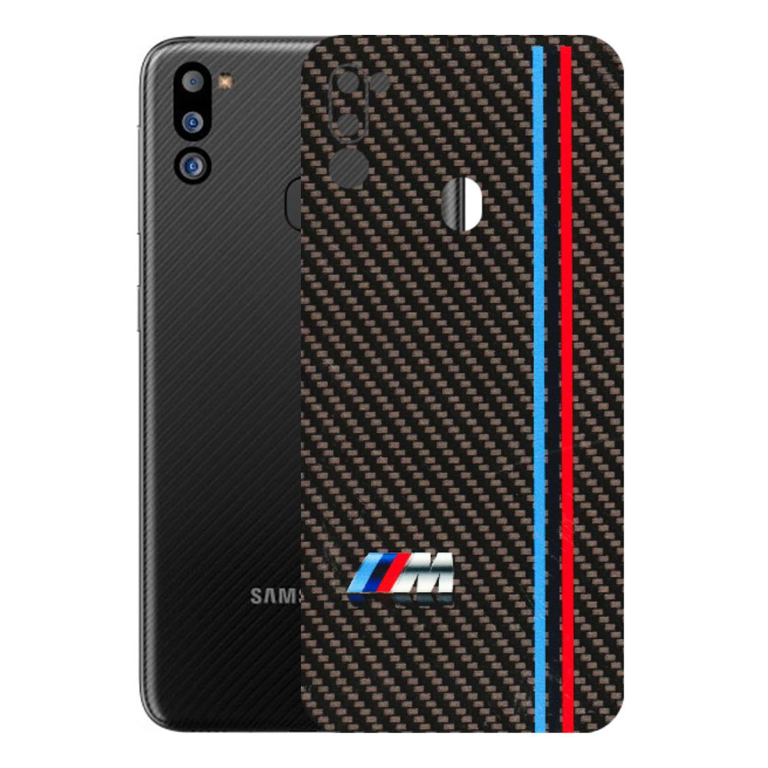 Samsung M/F/Note/Flip and C Phone Skins (All Models) - BM Carbon Fiber Feels - 3D Embossed Finish (L-38) Samsung Galaxy M21 2021