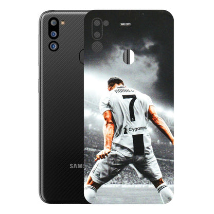 Samsung M/F/Note/Flip and C Phone Skins (All Models) - Ronaldo CR7 Crazy - 3D Embossed Finish (L-44) Samsung Galaxy M21 2021