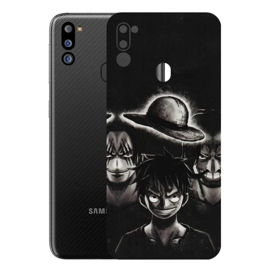 Samsung M/F/Note/Flip and C Phone Skins (All Models) - Black Luffy Hat - 3D Embossed Finish (L-57) Samsung Galaxy M21 2021