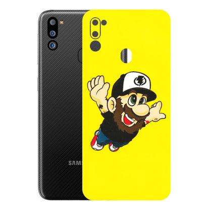 Samsung M/F/Note/Flip and C Phone Skins (All Models) - Flying Beardo - 3D Embossed Finish (L-60) Samsung Galaxy M21 2021