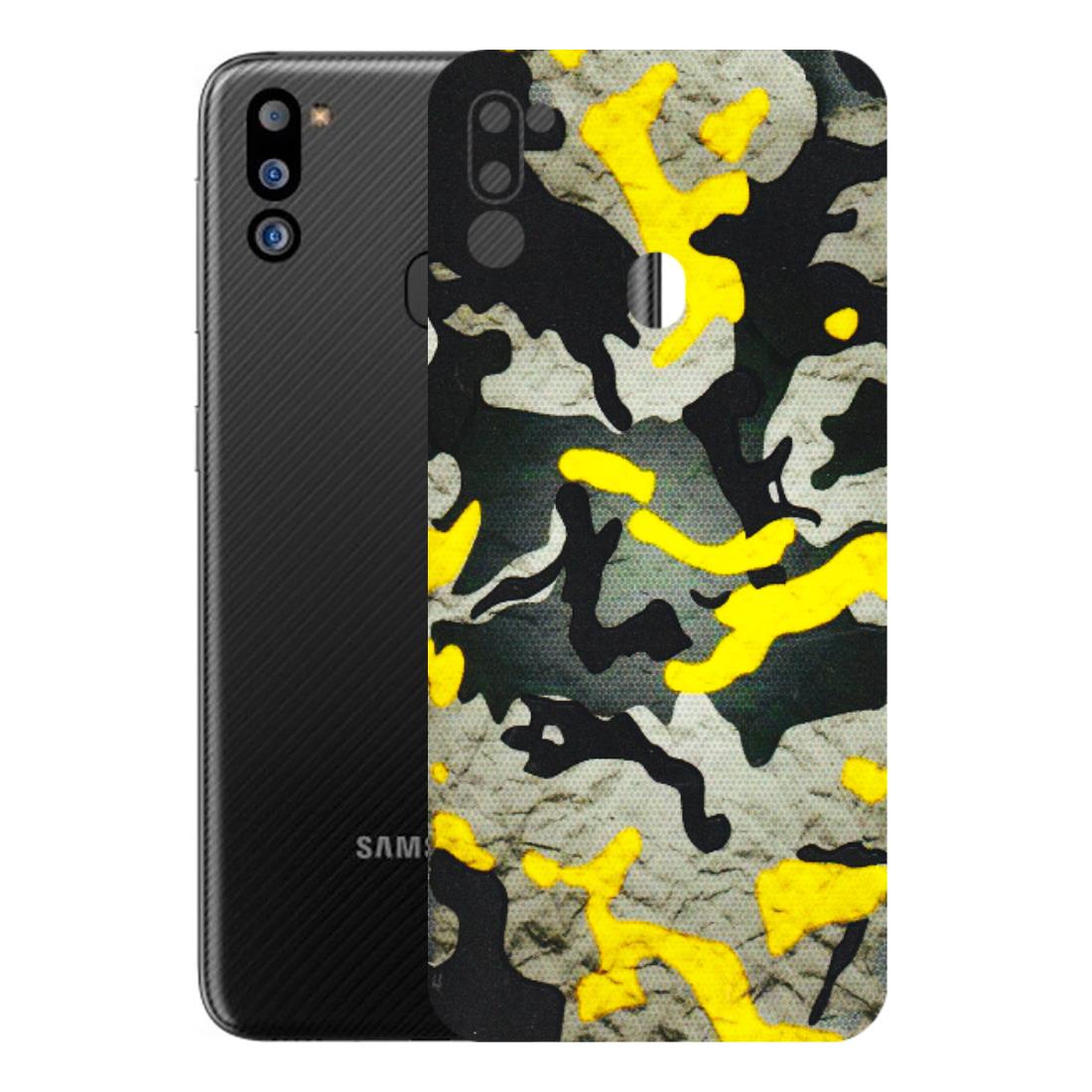 Samsung M/F/Note/Flip and C Phone Skins (All Models) - Yellow Camouflage - 3D Embossed Finish (L-61) Samsung Galaxy M21 2021