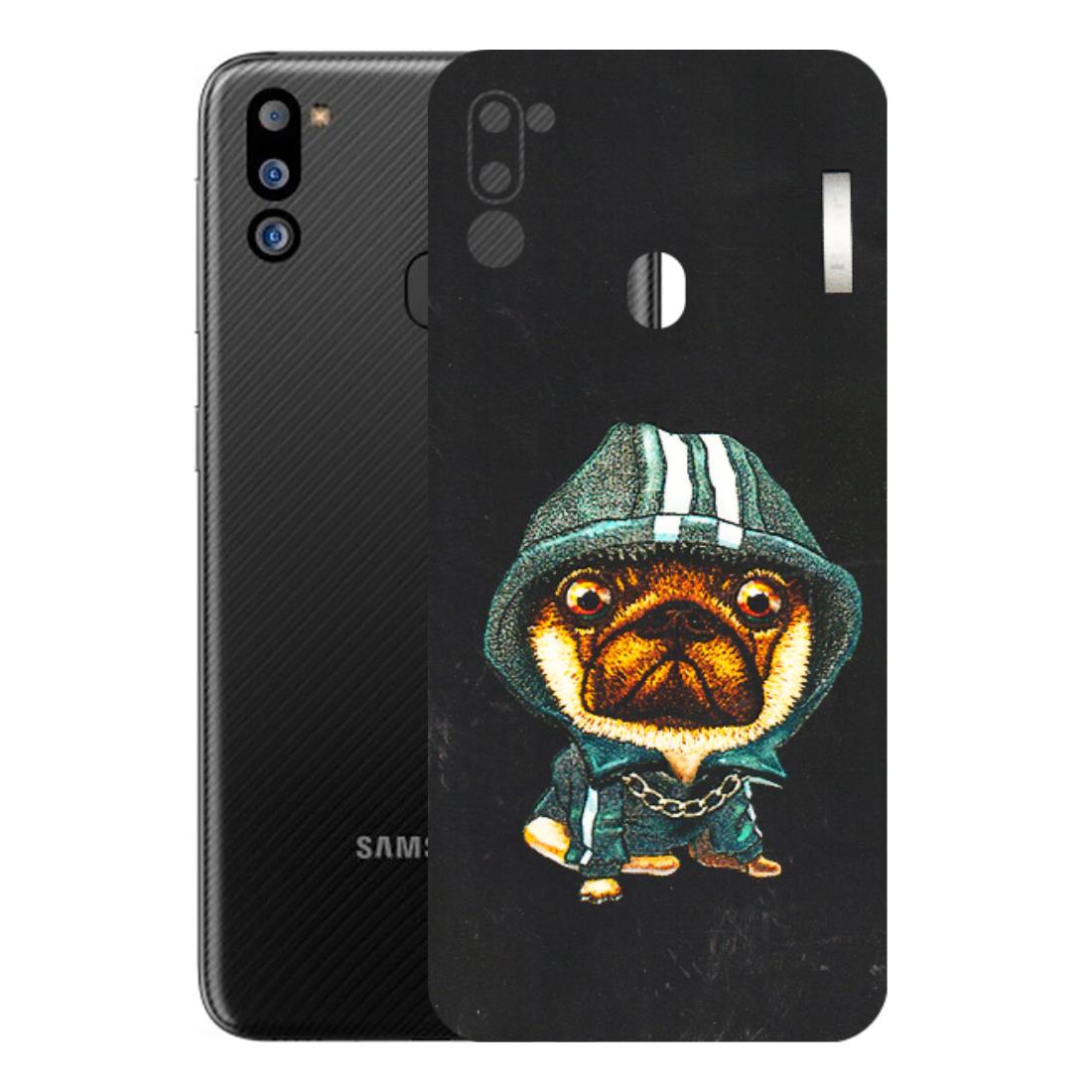 Samsung M/F/Note/Flip and C Phone Skins (All Models) - Puppy N Hoodie - 3D Embossed Finish (L-90) Samsung Galaxy M21 2021