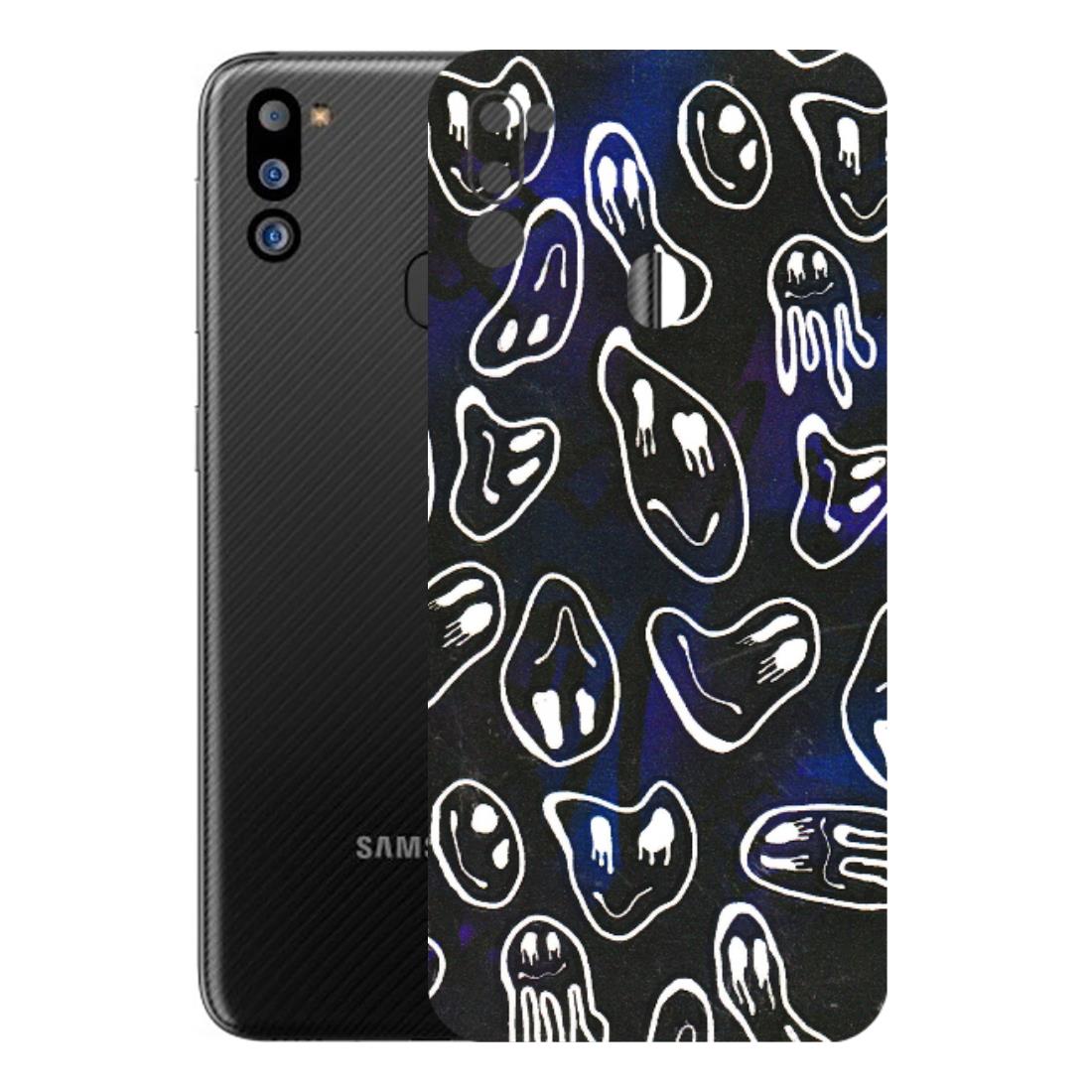 Samsung M/F/Note/Flip and C Phone Skins (All Models) - Distorted Smileys - 3D Embossed Finish (L-92) Samsung Galaxy M21 2021