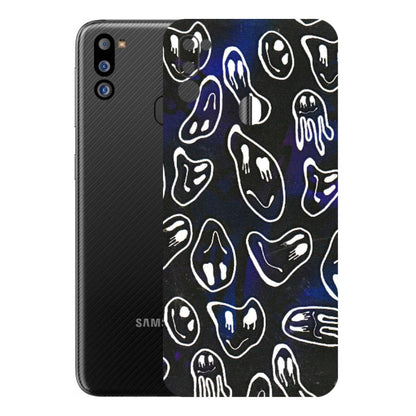 Samsung M/F/Note/Flip and C Phone Skins (All Models) - Distorted Smileys - 3D Embossed Finish (L-92) Samsung Galaxy M21 2021