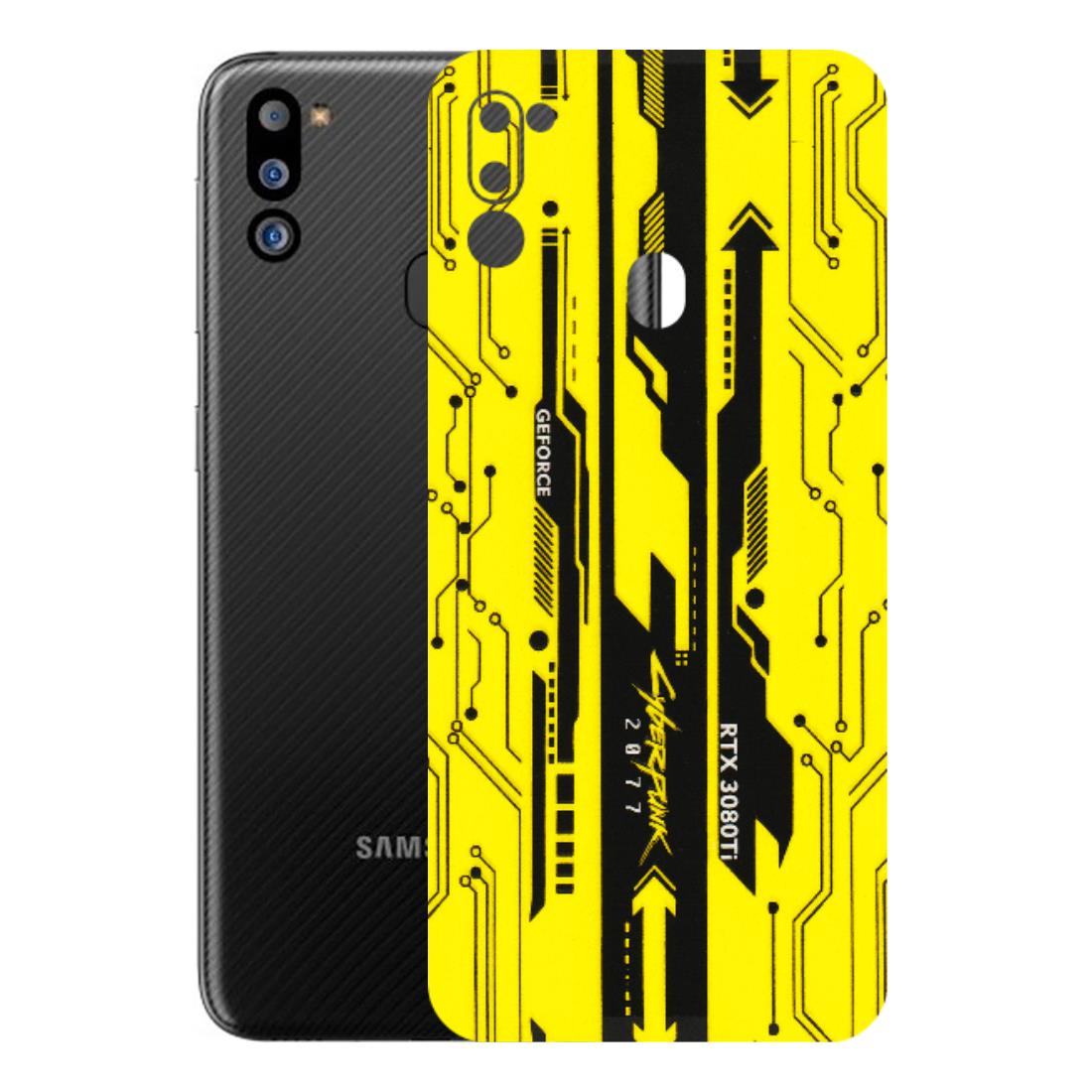 Samsung M/F/Note/Flip and C Phone Skins (All Models) - Yellow Cyberpunk - 3D Embossed Finish (L-93) Samsung Galaxy M21 2021