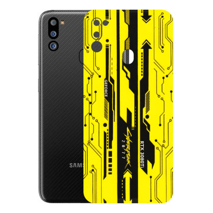 Samsung M/F/Note/Flip and C Phone Skins (All Models) - Yellow Cyberpunk - 3D Embossed Finish (L-93) Samsung Galaxy M21 2021