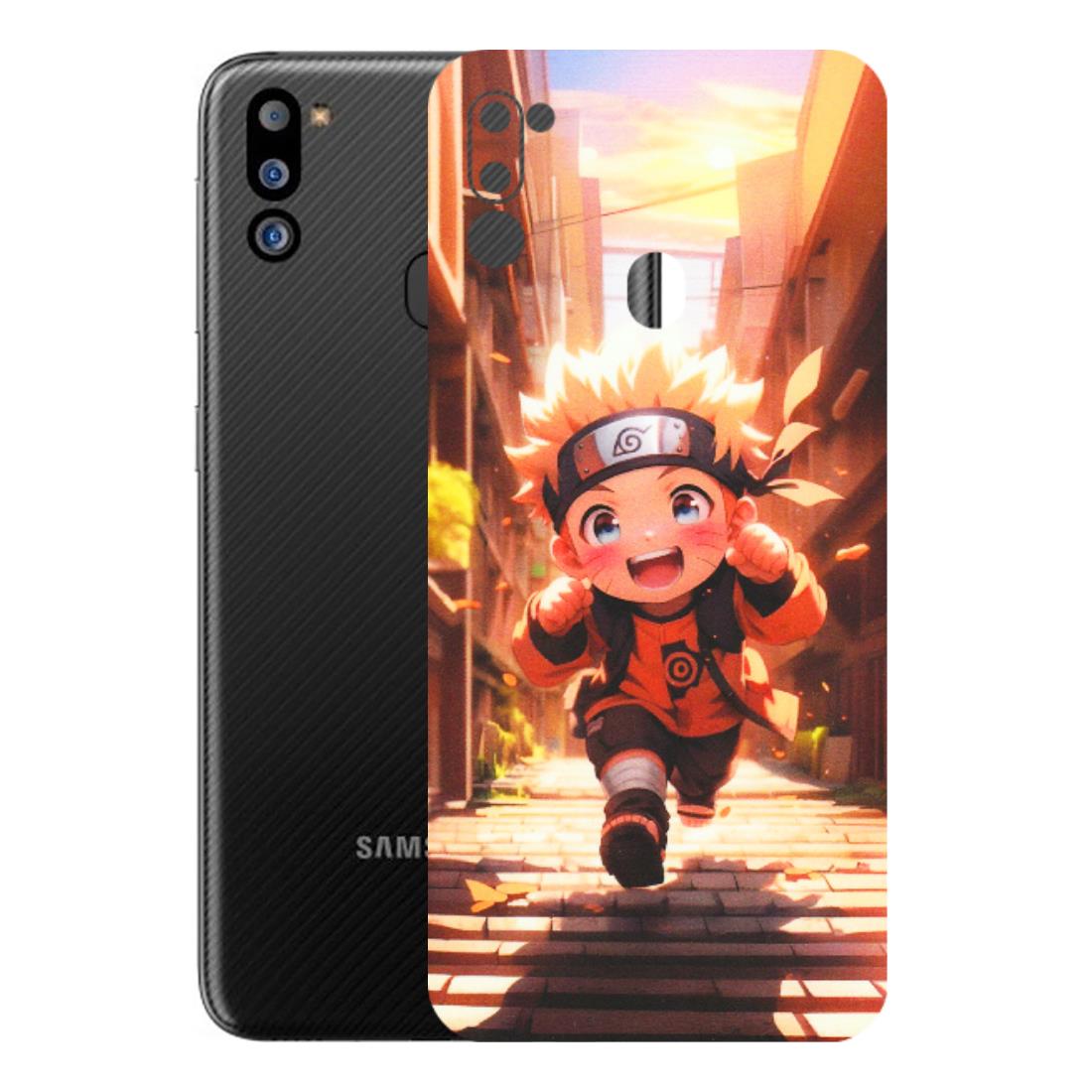 Samsung M/F/Note/Flip and C Phone Skins (All Models) - Naruto Cute Toon Running - Matte Finish (M-04) Samsung Galaxy M21 2021