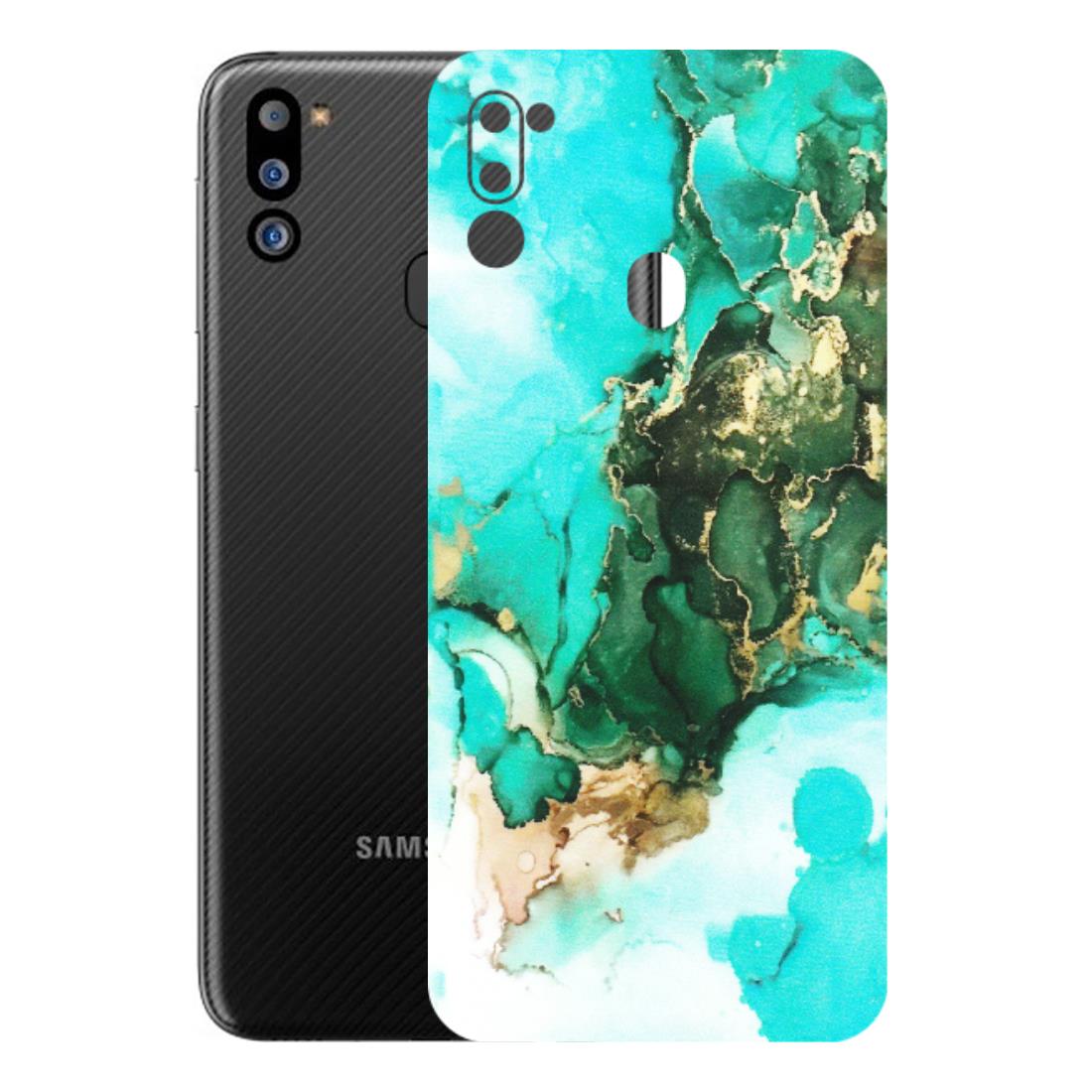 Samsung M/F/Note/Flip and C Phone Skins (All Models) - The Blue Gold Marble - Matte Finish (M-124) Samsung Galaxy M21 2021