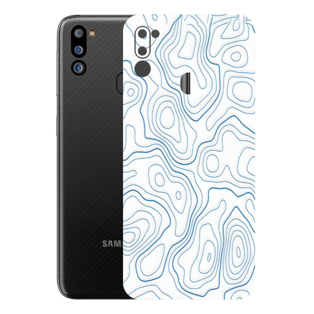Samsung M/F/Note/Flip and C Phone Skins (All Models) - Blue And White Swirls - Matte Finish (M-139) Samsung Galaxy M21 2021