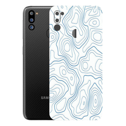 Samsung M/F/Note/Flip and C Phone Skins (All Models) - Blue And White Swirls - Matte Finish (M-139) Samsung Galaxy M21 2021