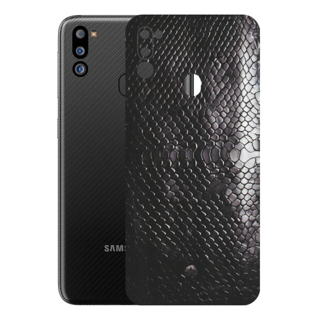 Samsung M/F/Note/Flip and C Phone Skins (All Models) - Black Snack Leather - Matte Finish (M-147) Samsung Galaxy M21 2021
