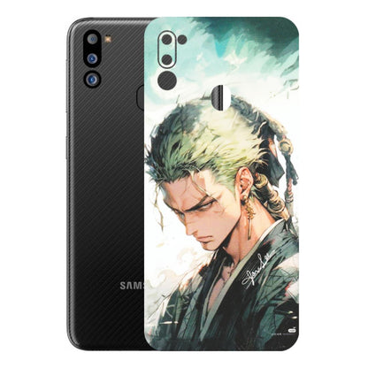 Samsung M/F/Note/Flip and C Phone Skins (All Models) - Pirate Hunter One Piece Anime - Matte Finish (M-157) Samsung Galaxy M21 2021