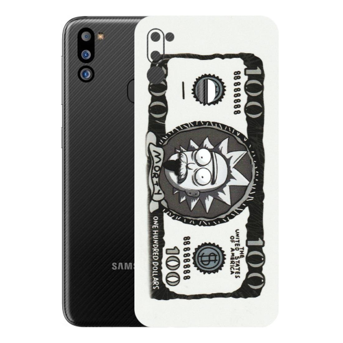 Samsung M/F/Note/Flip and C Phone Skins (All Models) - Rick And Morty Hundred Dollar Anime - Matte Finish (M-161) Samsung Galaxy M21 2021