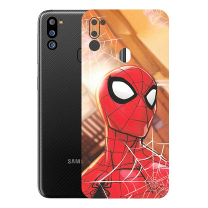 Samsung M/F/Note/Flip and C Phone Skins (All Models) - Spiderman Face New - Matte Finish (M-41) Samsung Galaxy M21 2021
