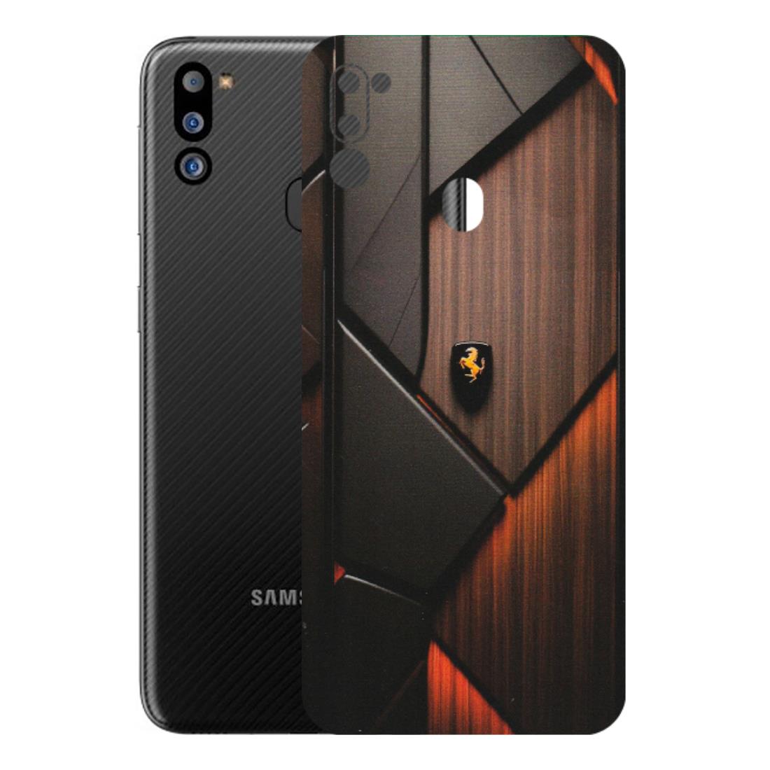Samsung M/F/Note/Flip and C Phone Skins (All Models) - Lambo Beauty Wood Pattern Sober - Matte Finish (M-51) Samsung Galaxy M21 2021