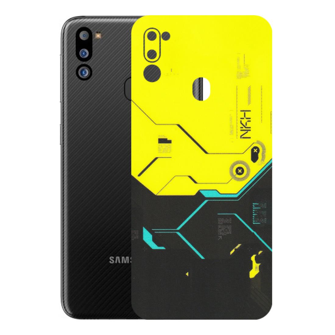 Samsung M/F/Note/Flip and C Phone Skins (All Models) - Black Yellow Technica - Matte Finish (M-53) Samsung Galaxy M21 2021