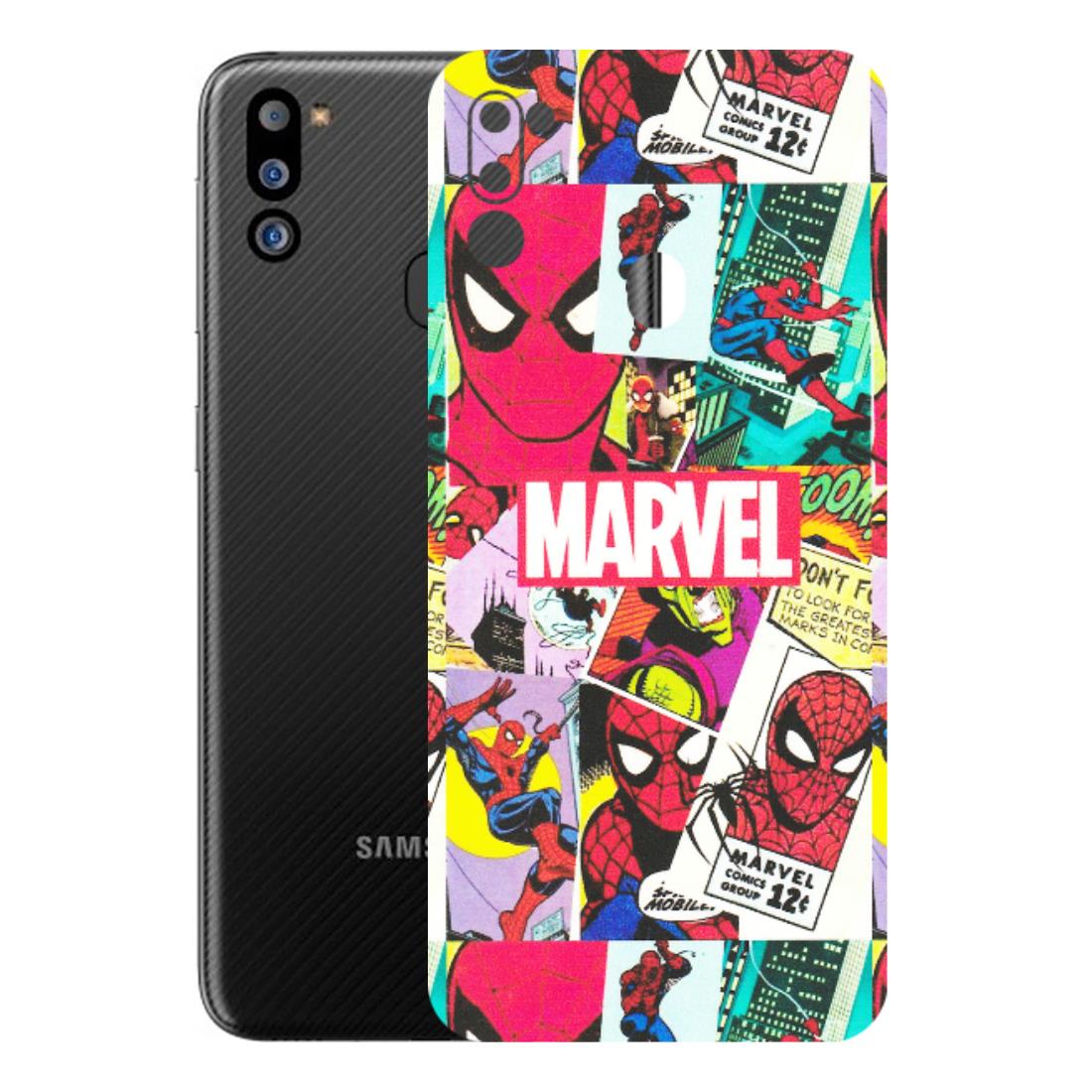 Samsung M/F/Note/Flip and C Phone Skins (All Models) - Marvel Comic Spiderman Grafitti - Matte Finish (M-72) Samsung Galaxy M21 2021