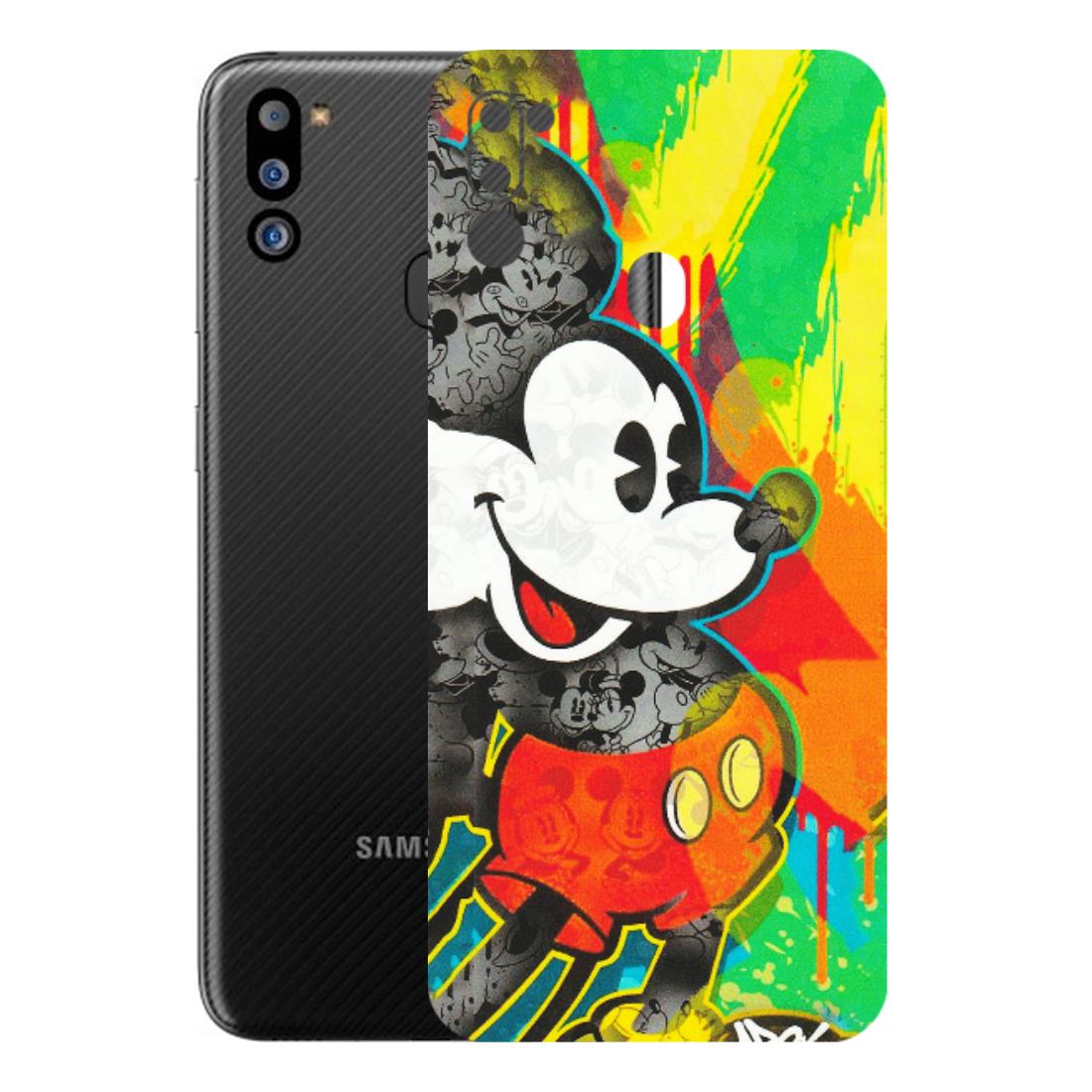 Samsung M/F/Note/Flip and C Phone Skins (All Models) - Multiple Mickey With Colourful Texture - Matte Finish (M-84) Samsung Galaxy M21 2021