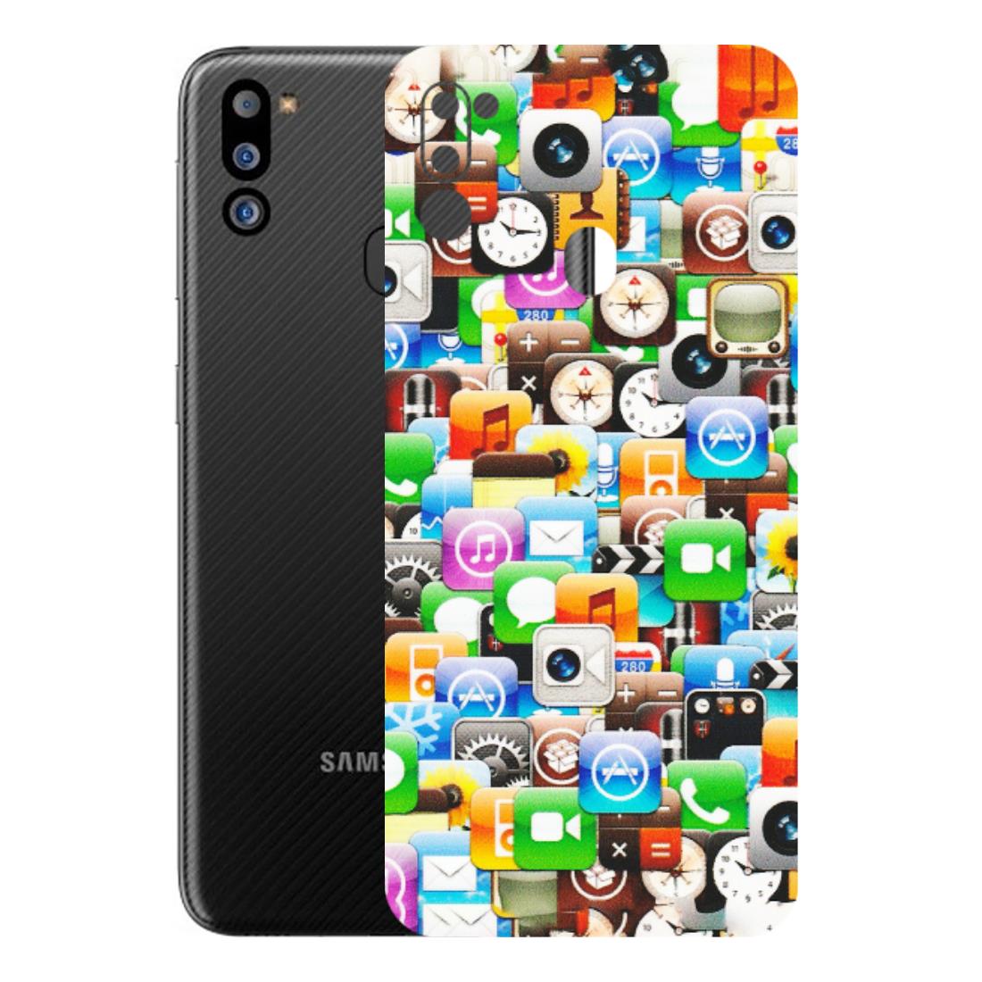 Samsung M/F/Note/Flip and C Phone Skins (All Models) - All Apple Icons - Matte Finish (M-93) Samsung Galaxy M21 2021