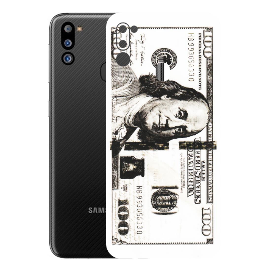 Samsung M/F/Note/Flip and C Phone Skins (All Models) - 100 Dollar Currency - Transparent Finish (T-01) Samsung Galaxy M21 2021