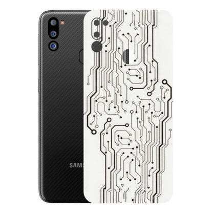 Samsung M/F/Note/Flip and C Phone Skins (All Models) - Tech Circuits - Transparent Finish (T-03) Samsung Galaxy M21 2021