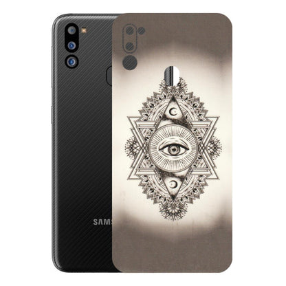 Samsung M/F/Note/Flip and C Phone Skins (All Models) - Illuminati Great Eye - Transparent Finish (T-14) Samsung Galaxy M21 2021